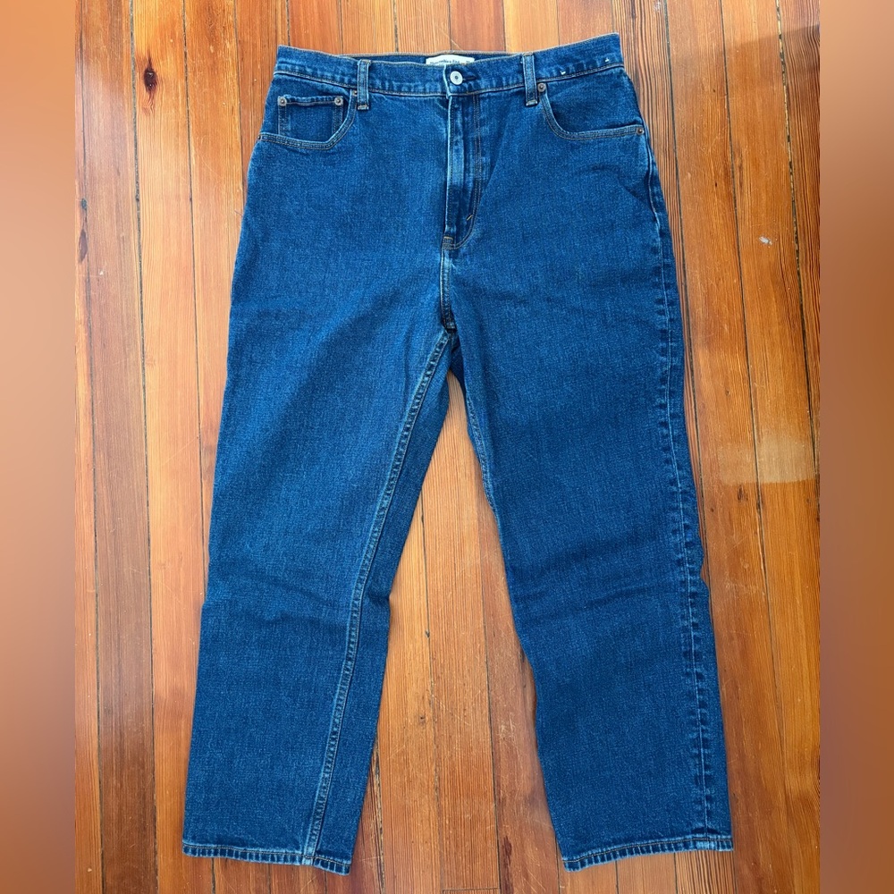Abercrombie & Fitch Ultra High Rise Ankle Straight Blue Jeans